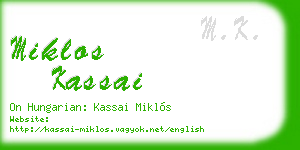 miklos kassai business card